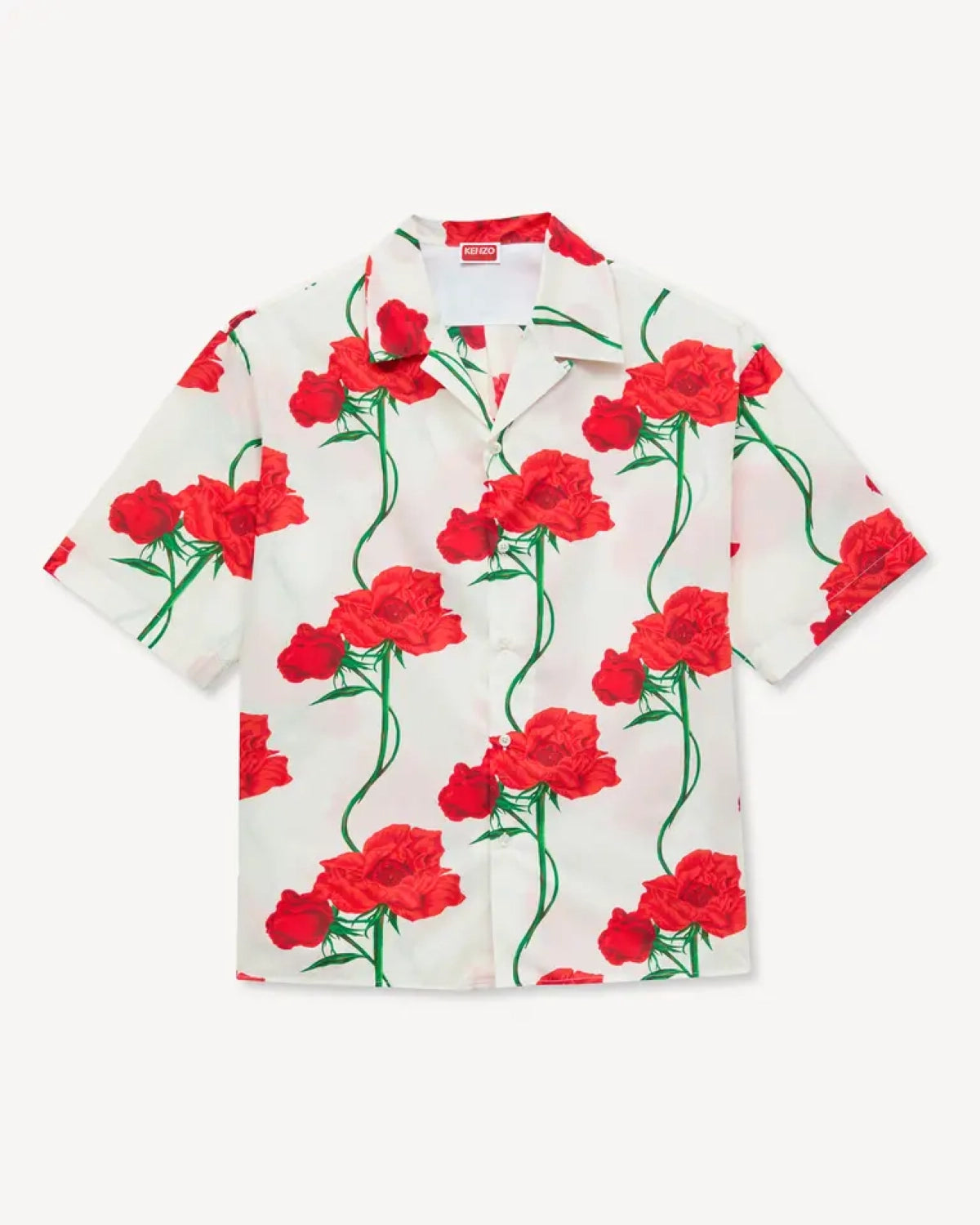 KENZO の 'KENZO Archive Rose' ハワイアン ショートスリーブ シャツ イン コットン (FG55CH1359O2)