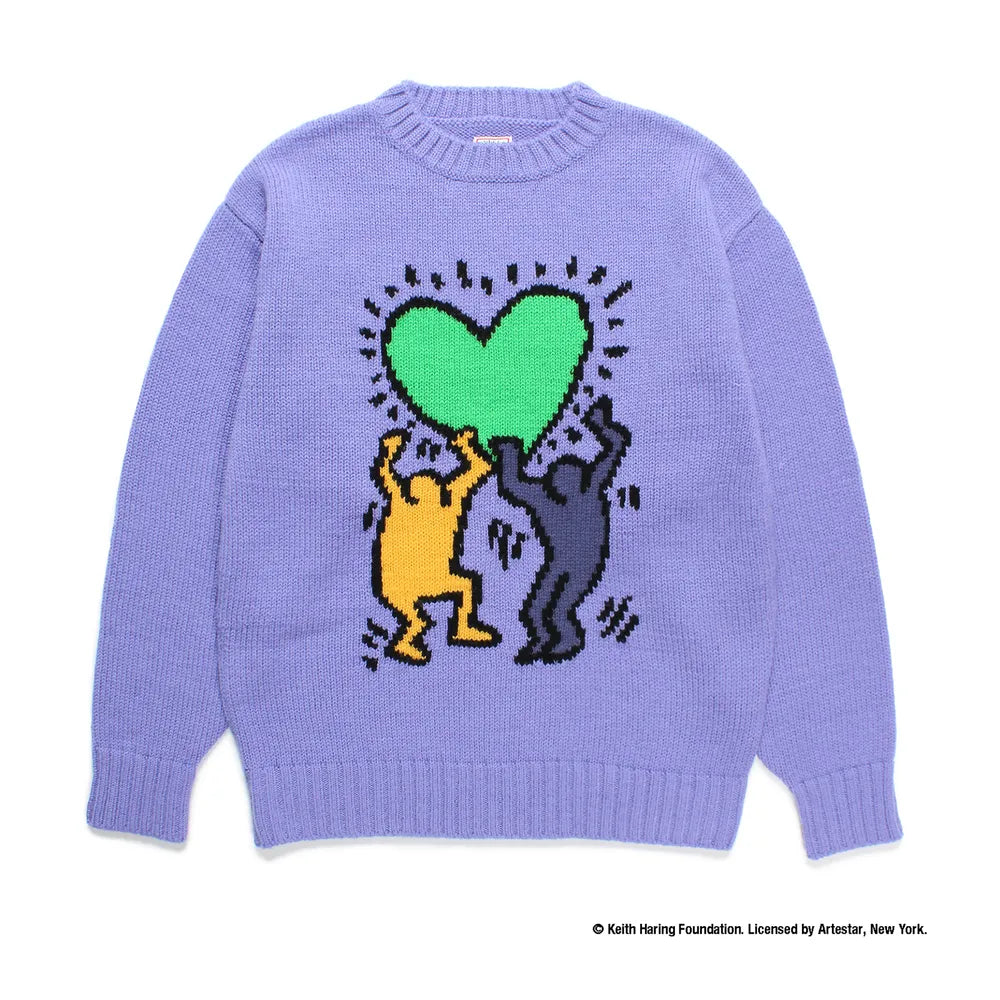 WACKO MARIA / × KEITH HARING CREW NECK SWEATER -TYPE2- (KH-WM-KN03)