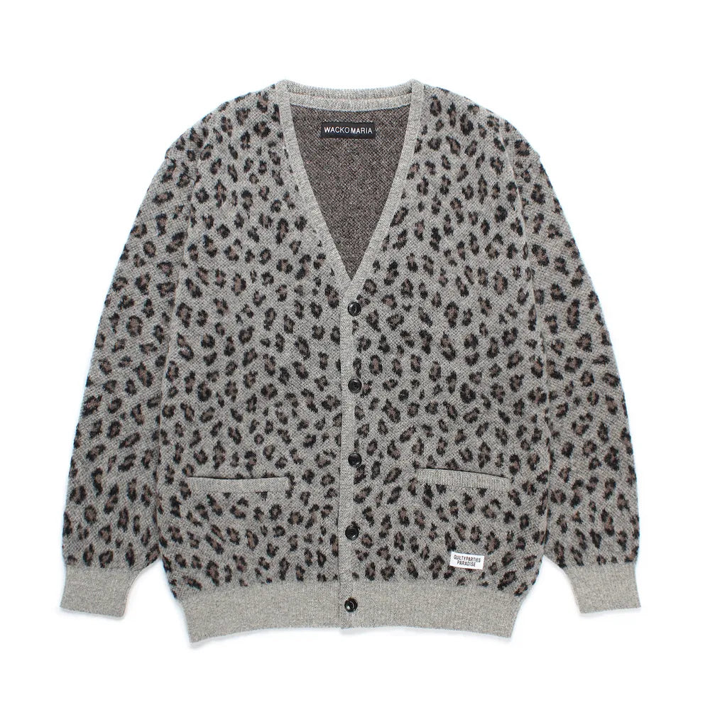 WACKO MARIA / LEOPARD MOHAIR CARDIGAN (24FW-WMK-KN12)