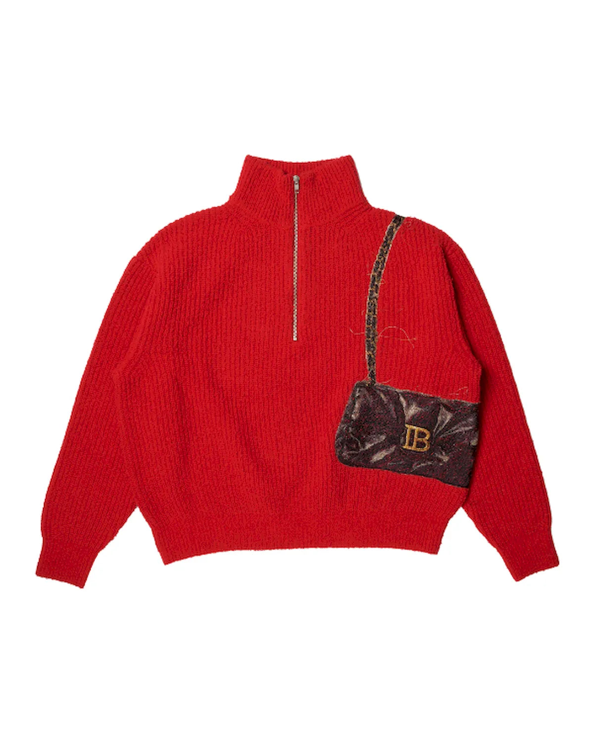 doublet / TROMPE L’OEIL EMBROIDERY HALF ZIP KNIT (26AW56KN229)