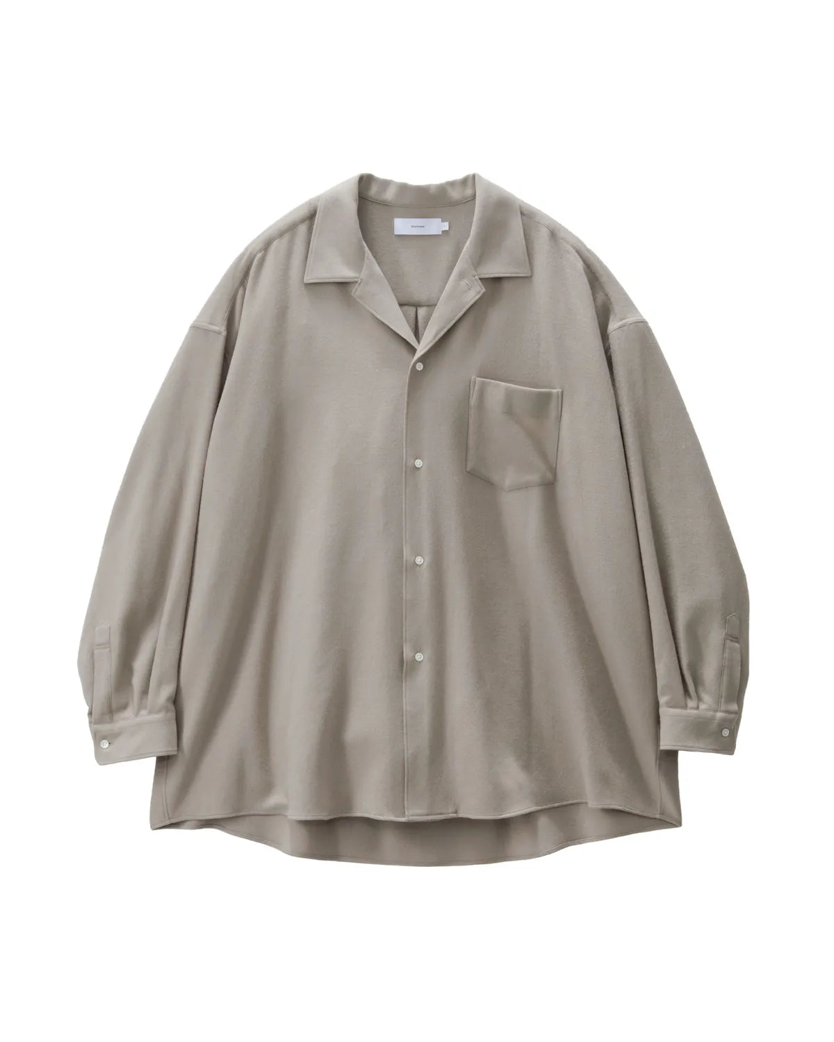 Graphpaper / Extra Fine Wool Viyella Oversized Band Collar Shirt (GM253-50386)