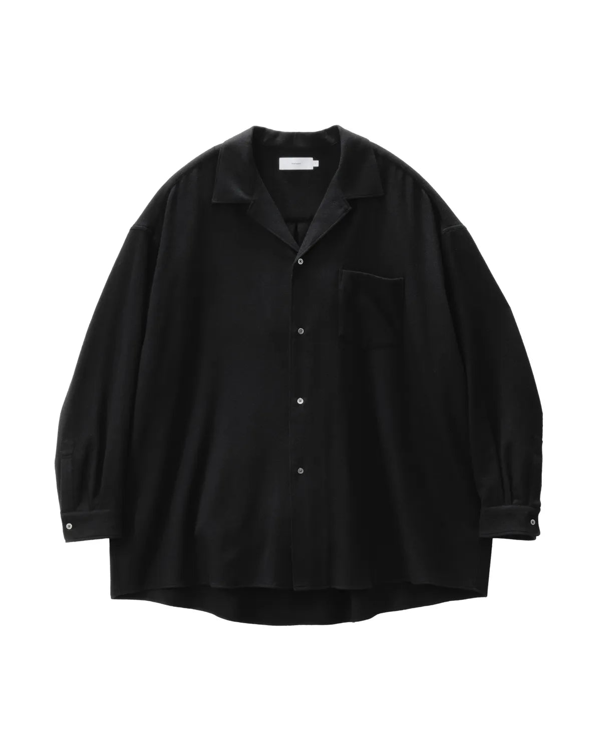 Graphpaper / Extra Fine Wool Viyella Oversized Band Collar Shirt (GM253-50386)