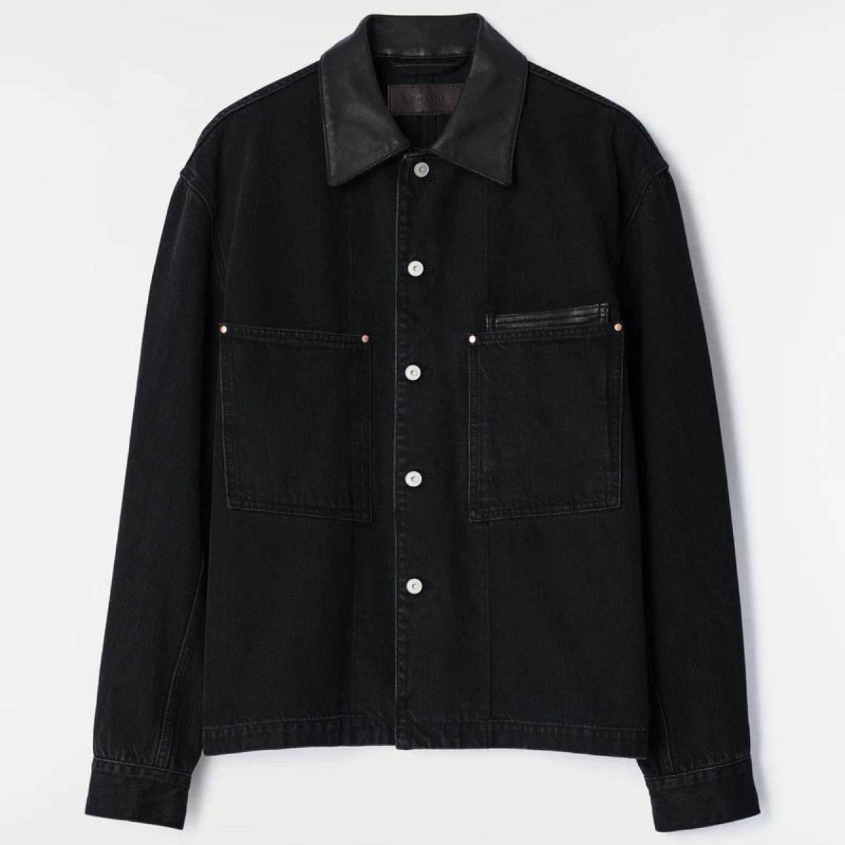 LEMAIRE / WORKWEAR OVERSHIRT WITH LEATHER COLLAR | 公式通販・JACK