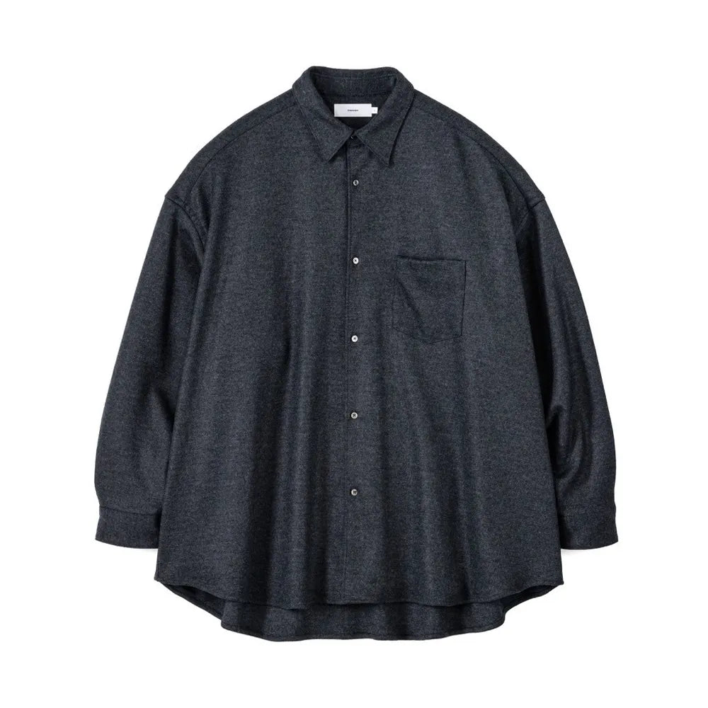 Graphpaper / Wool Smooth Flannel Oversized Regular Collar Shirt (GM244-50010)