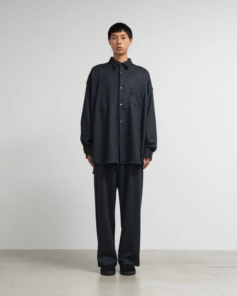 Graphpaper / Wool Smooth Flannel Oversized Regular Collar Shirt (GM244-50010)