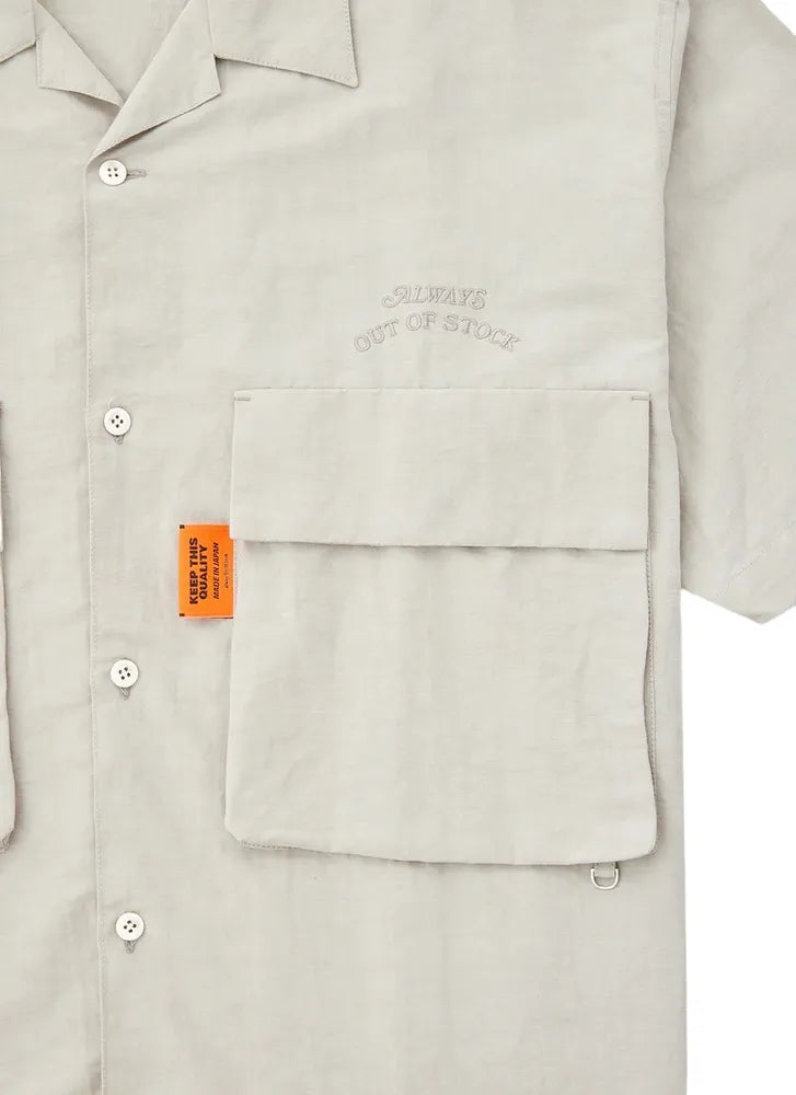 ALWAYS OUT OF STOCK / LINEN S/S RELAX SAFARI SHIRT (HA-024105119)