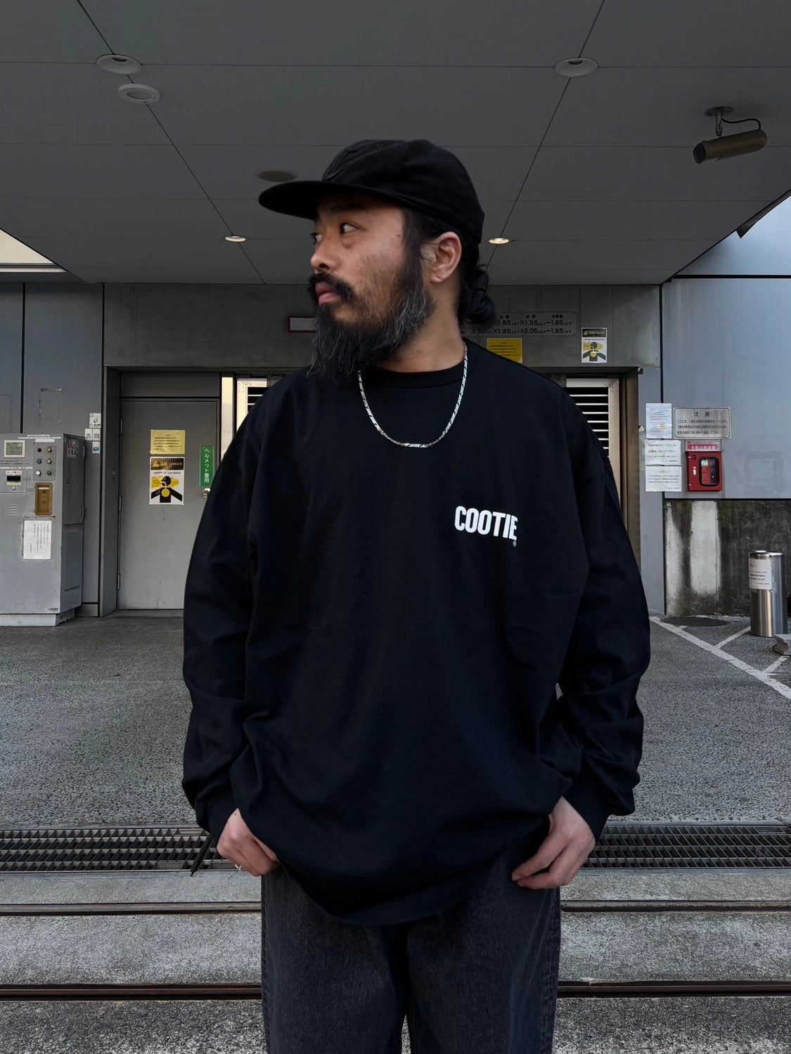 ブラック Lサイズ ロンT AD Processing Oversized 新品 COOTIE AD Processing Oversized L/S