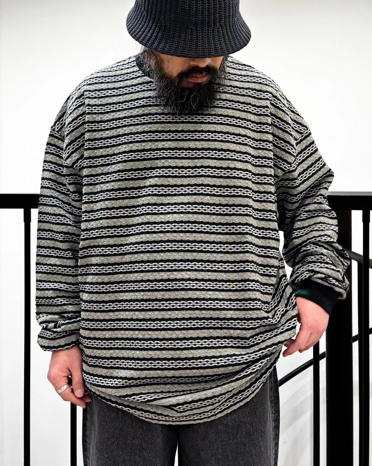 COOTIE PRODUCTIONS® / Jacquard Border L/S Tee (CTE-25S320)