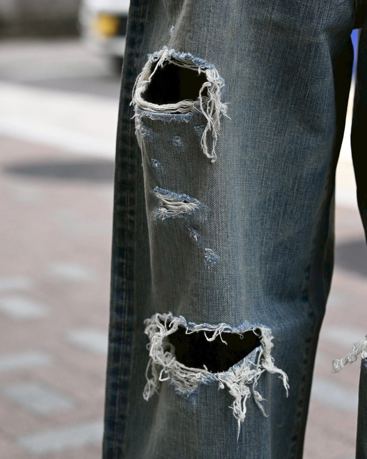 SUGARHILL / DAMAGED MODERN DENIM PANTS WIDE CUT (25880409)
