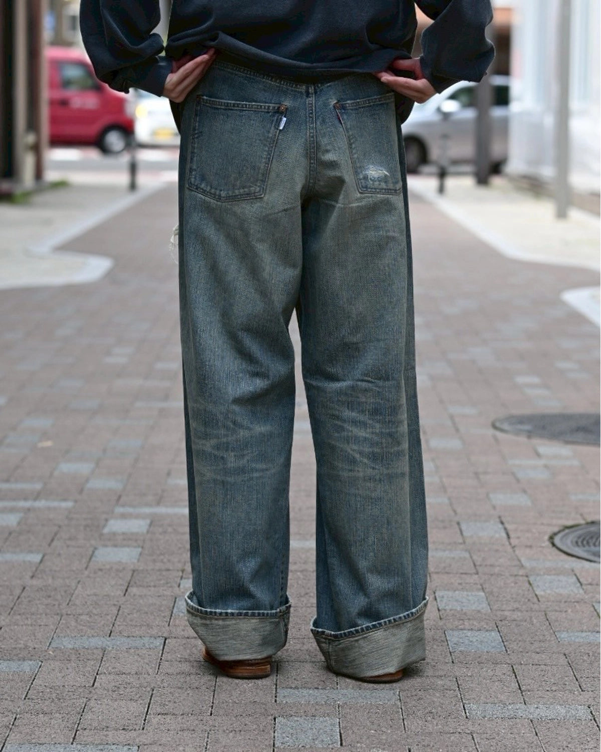 SUGARHILL / DAMAGED MODERN DENIM PANTS WIDE CUT (25880409)