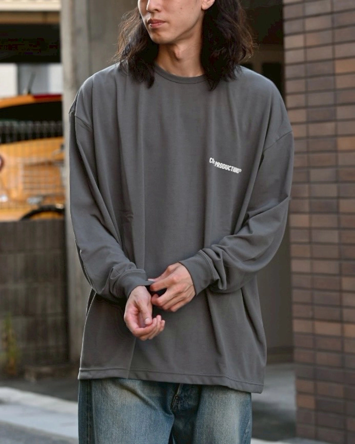 COOTIE PRODUCTIONS スウェット レイヤード グレー クーティー COOTIE / Cellie Crewneck Sweatshirt (COOTIE LOGO) -Gray-
