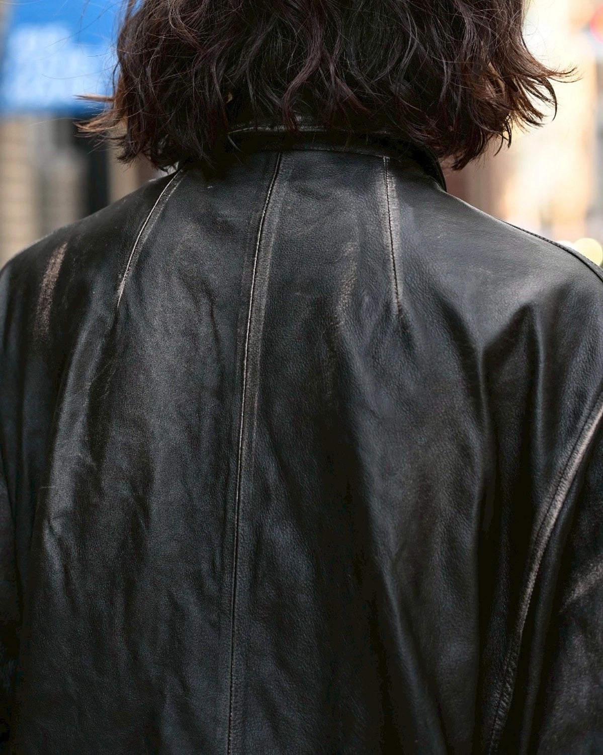 KAMIYA / Distressed Leather Coach Jacket (G15BL011)