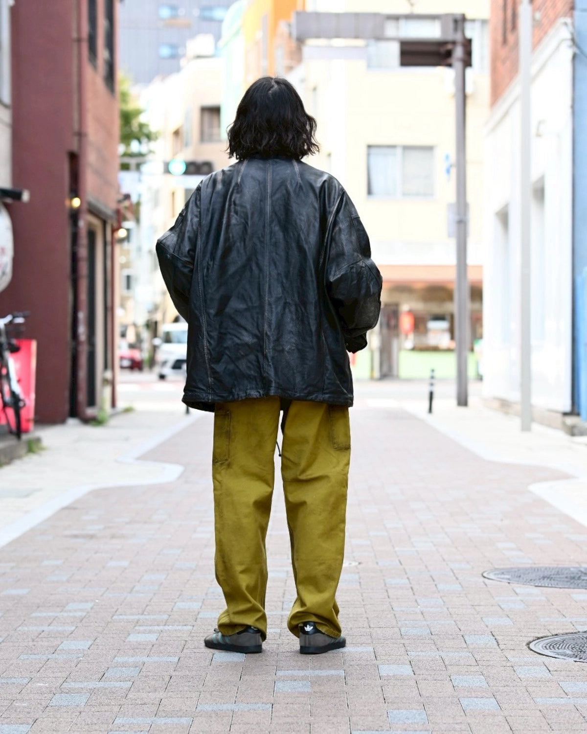 KAMIYA / Distressed Leather Coach Jacket (G15BL011)