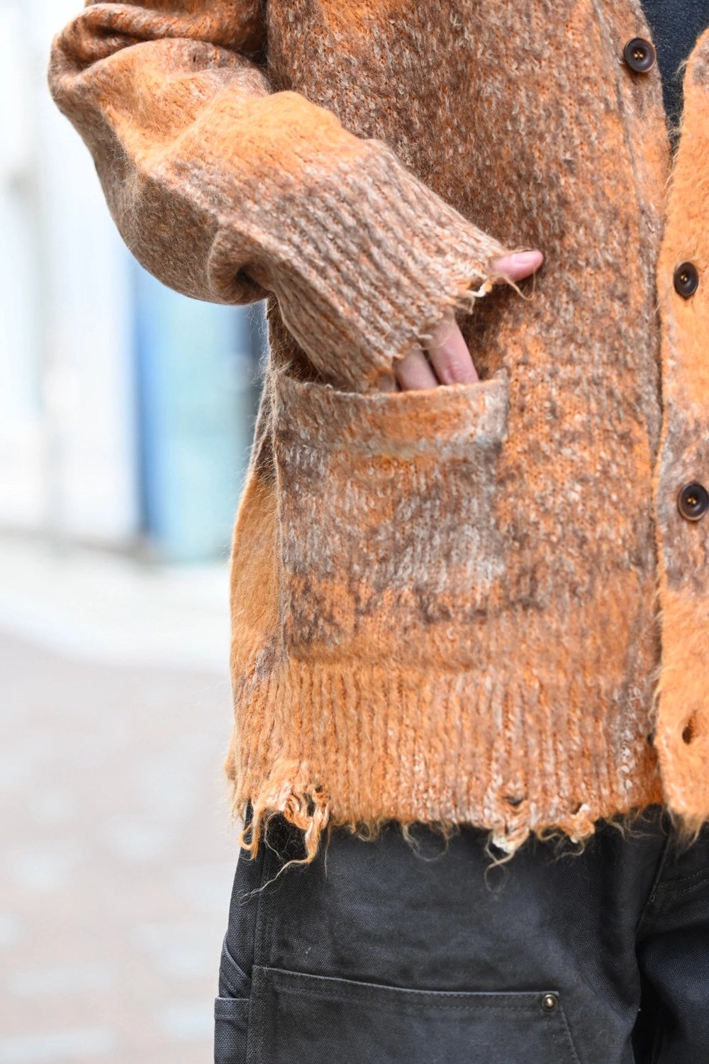KAMIYA / Distressed Mohair Cardigan (G15CD063)