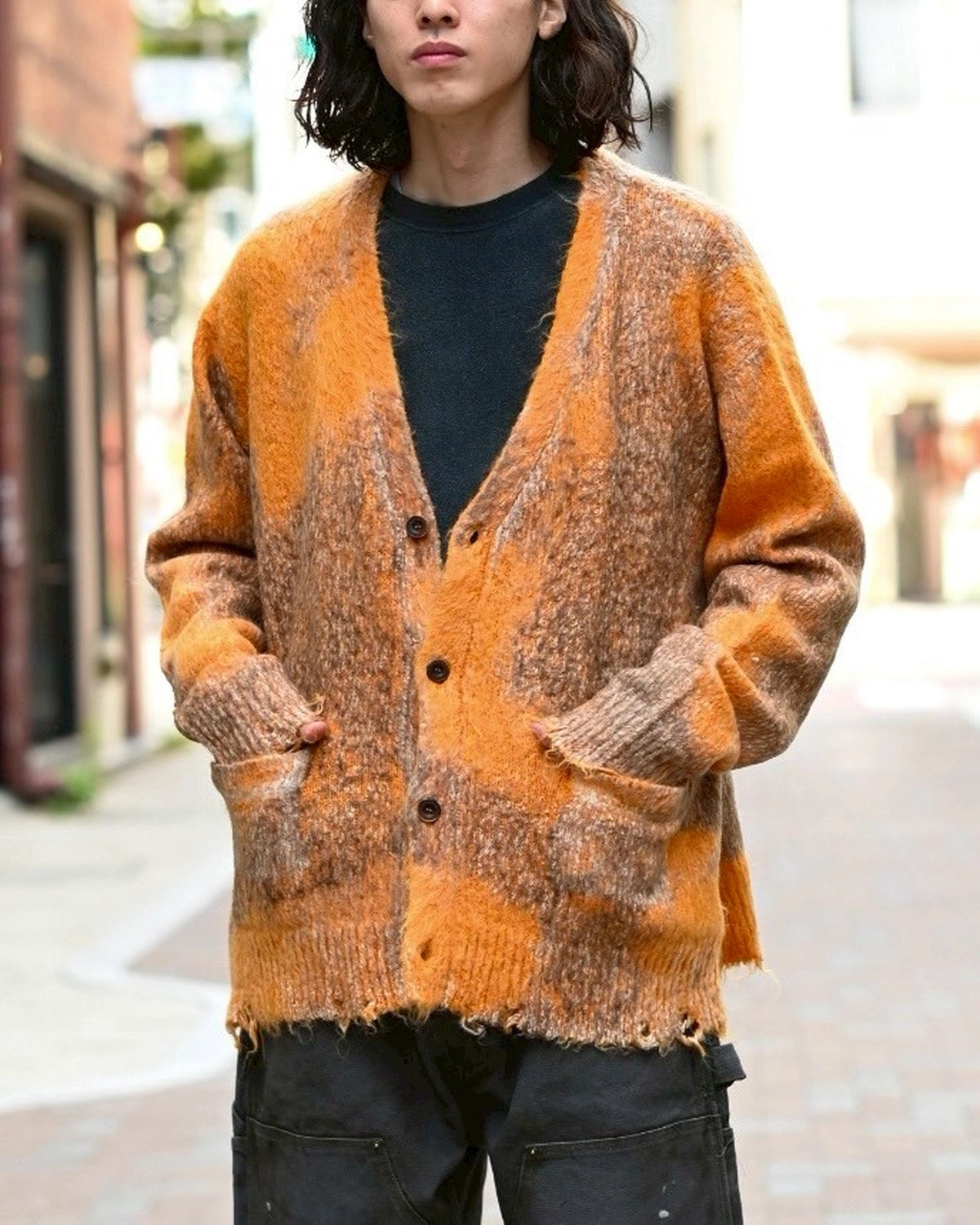 KAMIYA / Distressed Mohair Cardigan (G15CD063)