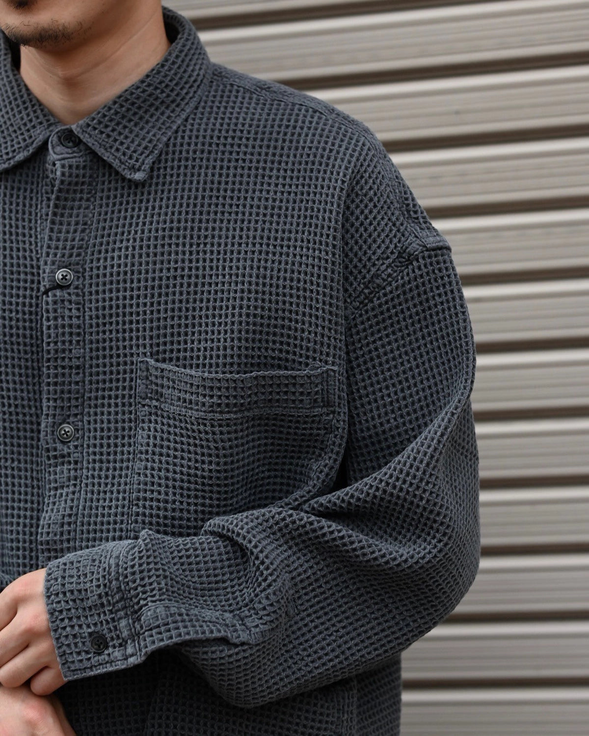 COOTIE PRODUCTIONS® / Pigment Dyed Waffle L/S Shirt (CTE-25A406)