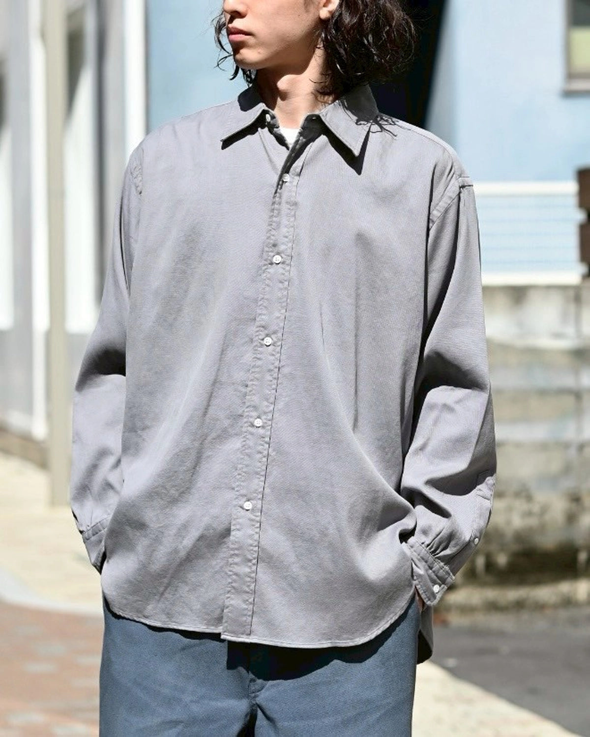 A.PRESSE / Double Weave Twill  Regular Collar Shirt (25AAP-02-10)