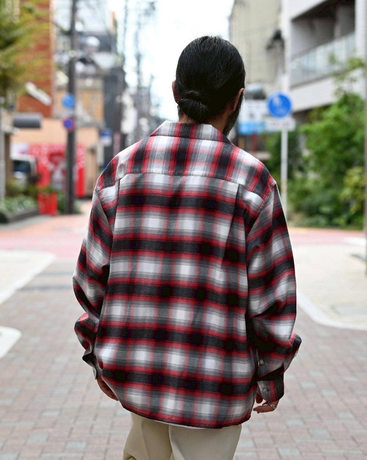 WACKO MARIA / OMBRE CHECK OPEN COLLAR SHIRT (25FW-WMS-OC06)