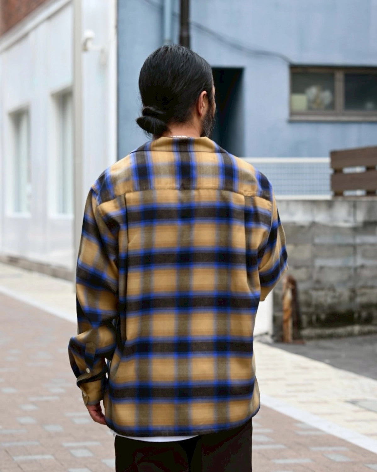 WACKO MARIA / OMBRE CHECK OPEN COLLAR SHIRT (25FW-WMS-OC06)