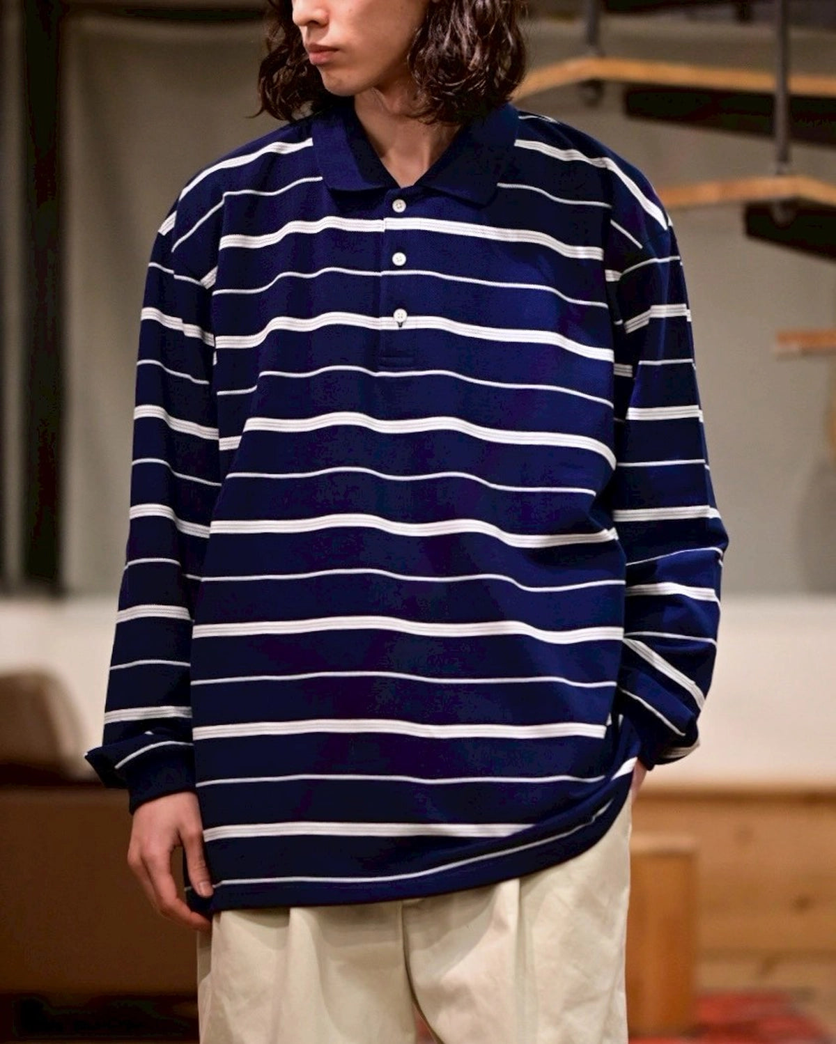 COOTIE PRODUCTIONS® / Moss Stitch Border L/S Polo (CTE-26S327)