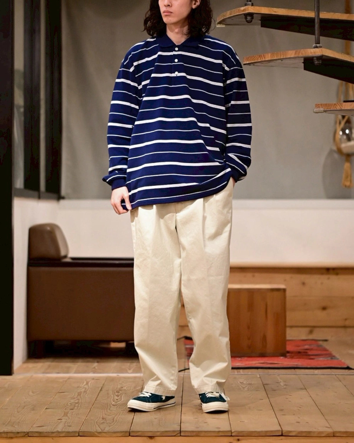 COOTIE PRODUCTIONS® / Moss Stitch Border L/S Polo (CTE-26S327)