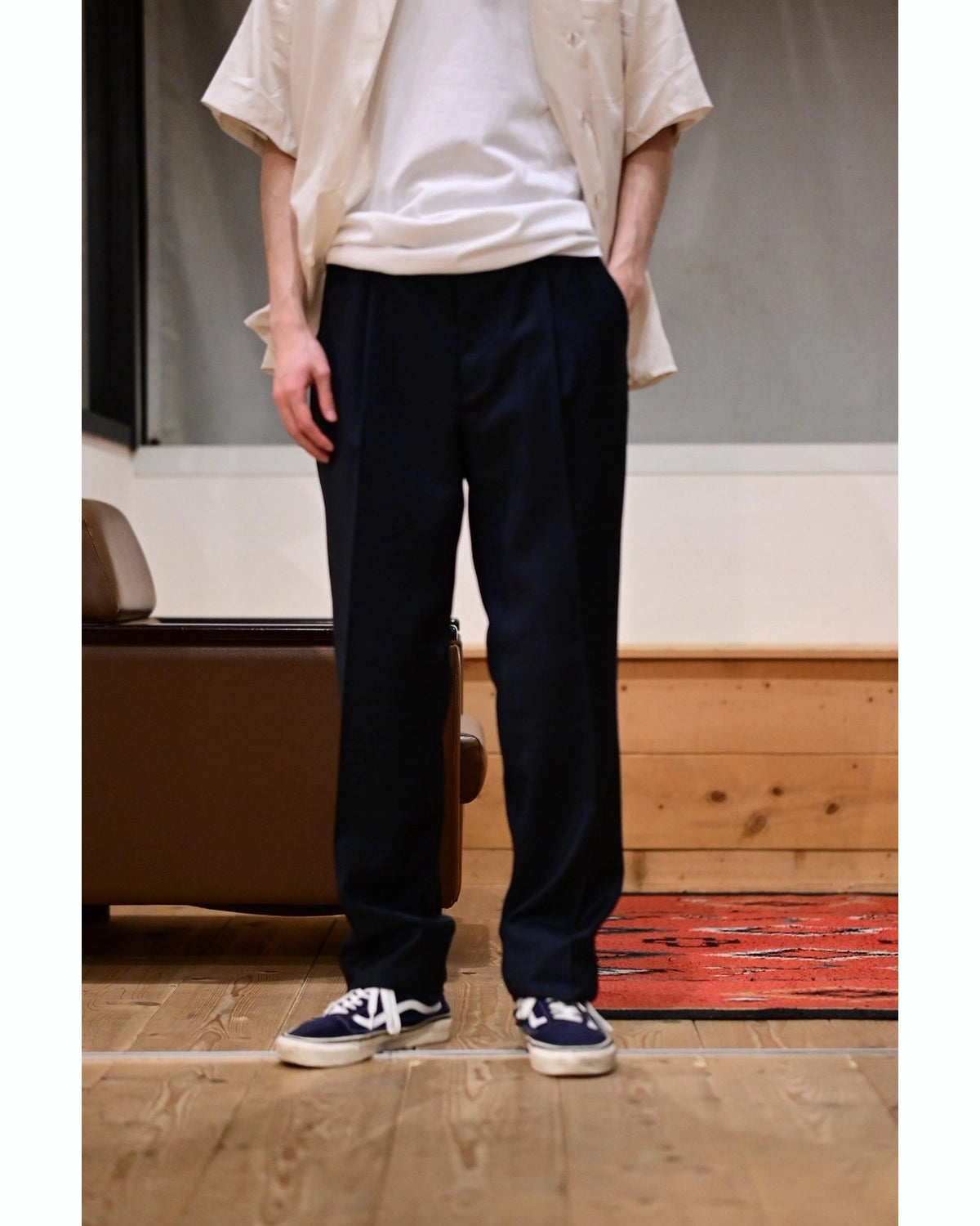 WACKOMARIA（ワコマリア）23SS スラックス WACKO MARIA PLEATED NAVY