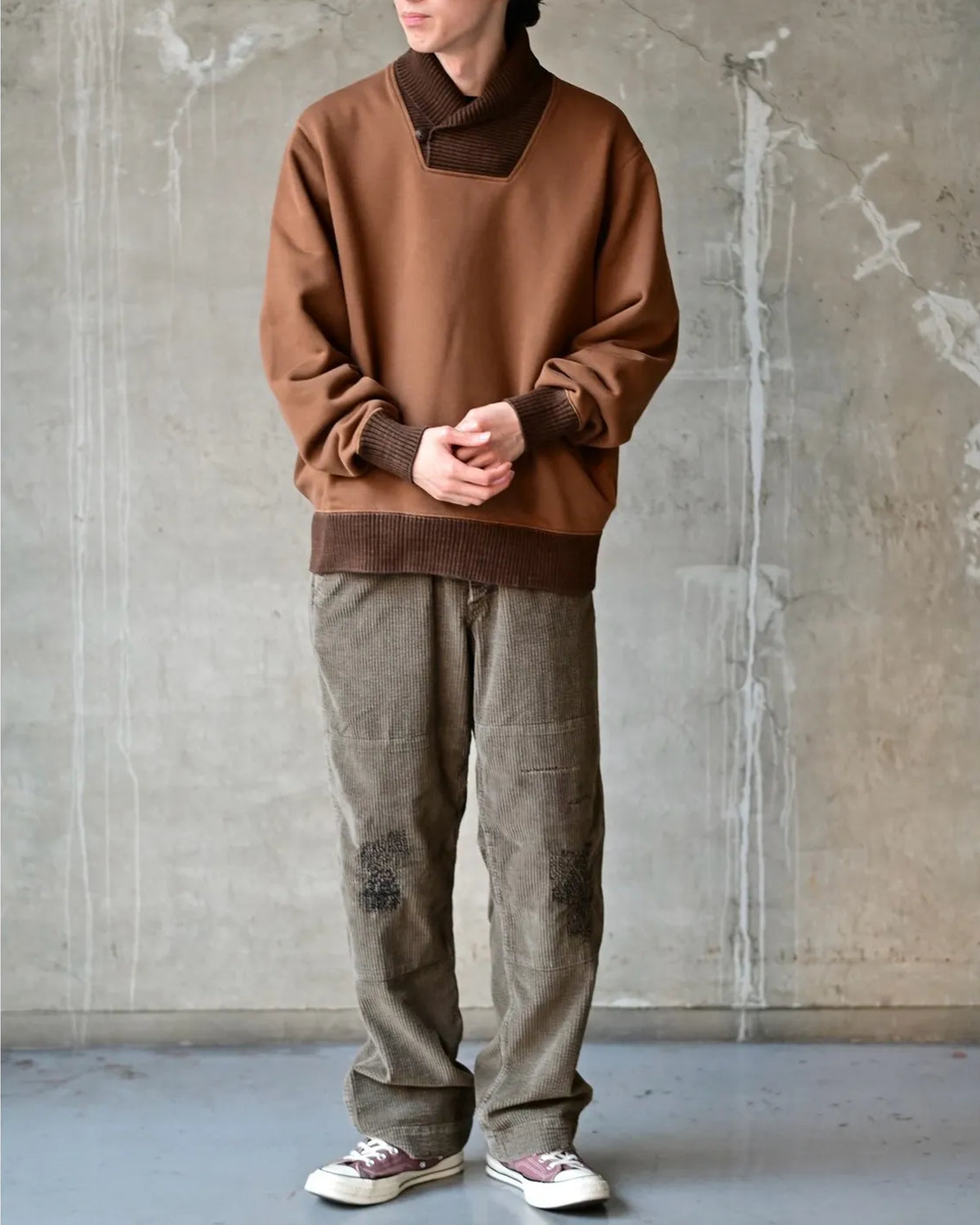 RRL / ガーメントダイド フリース ショール スウェットシャツ (MNRRKNI16820234)
