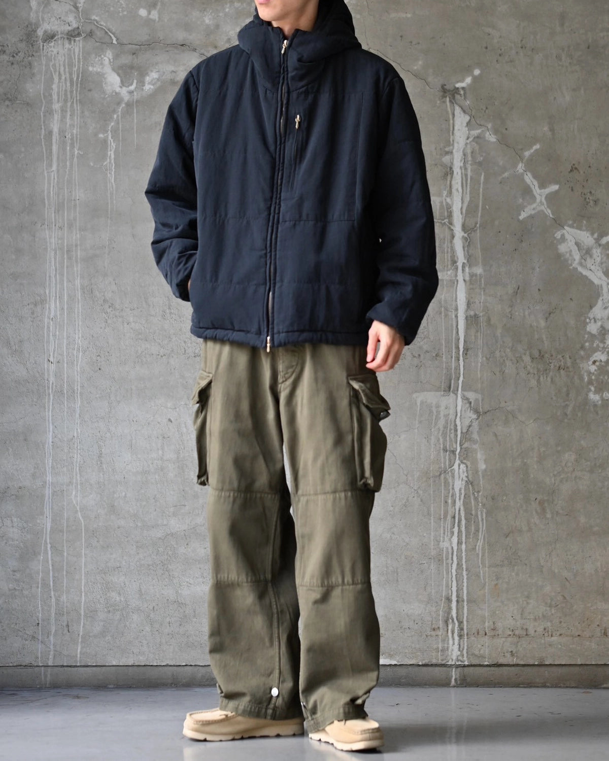 A.PRESSE / Washed Cotton Silk Linen Padded Jacket (26AAP-01-36)