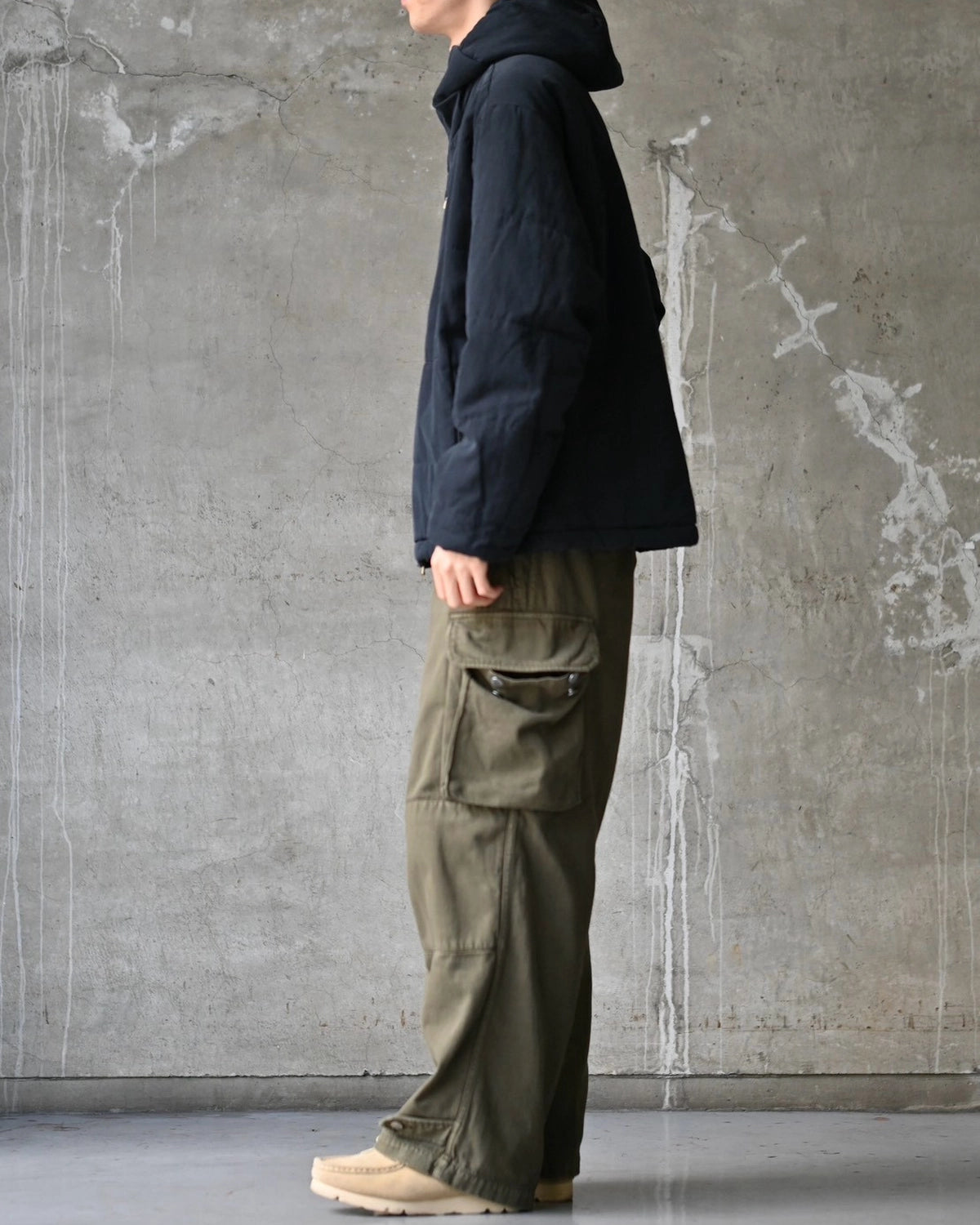 A.PRESSE / Washed Cotton Silk Linen Padded Jacket (26AAP-01-36)