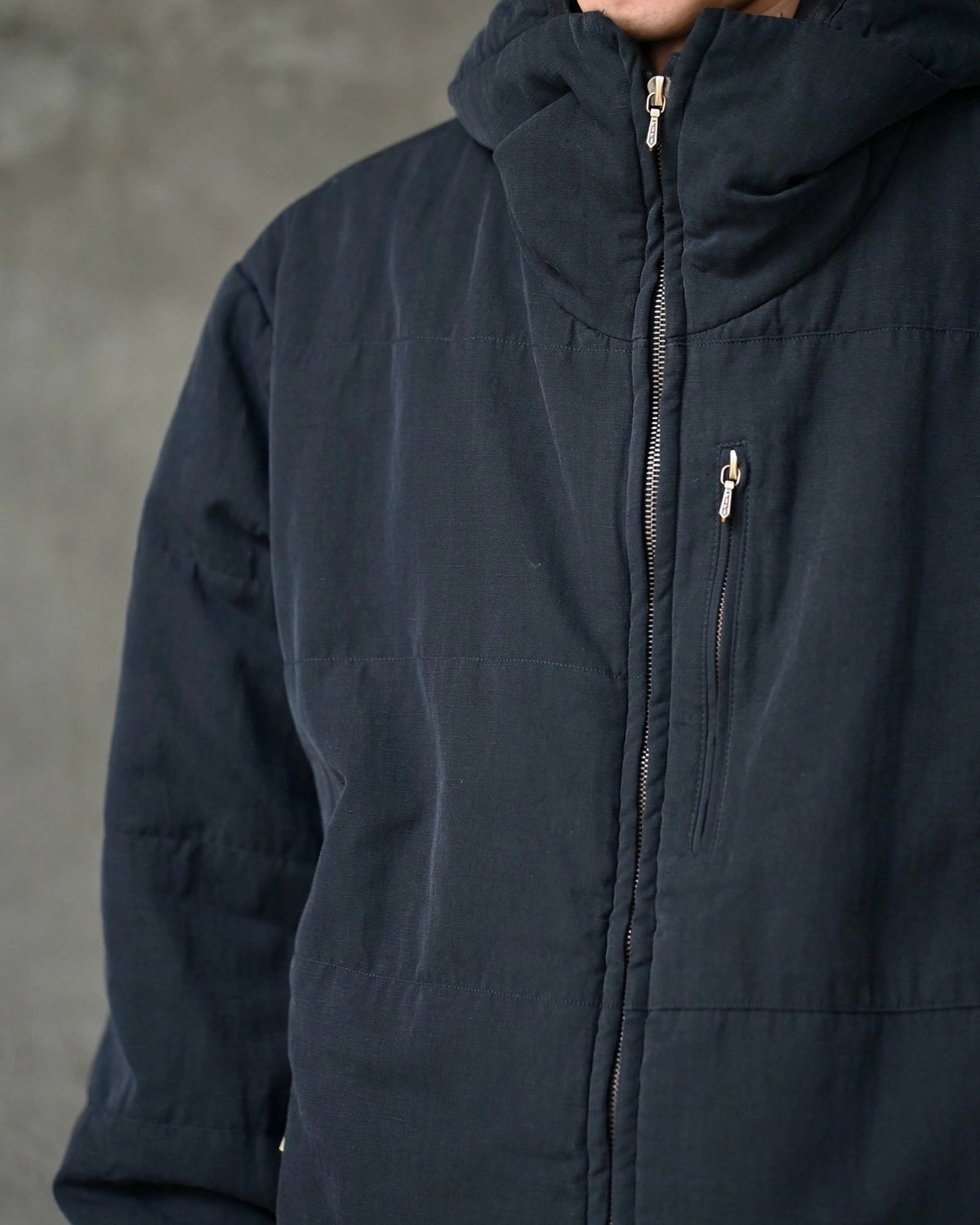 A.PRESSE / Washed Cotton Silk Linen Padded Jacket (26AAP-01-36)
