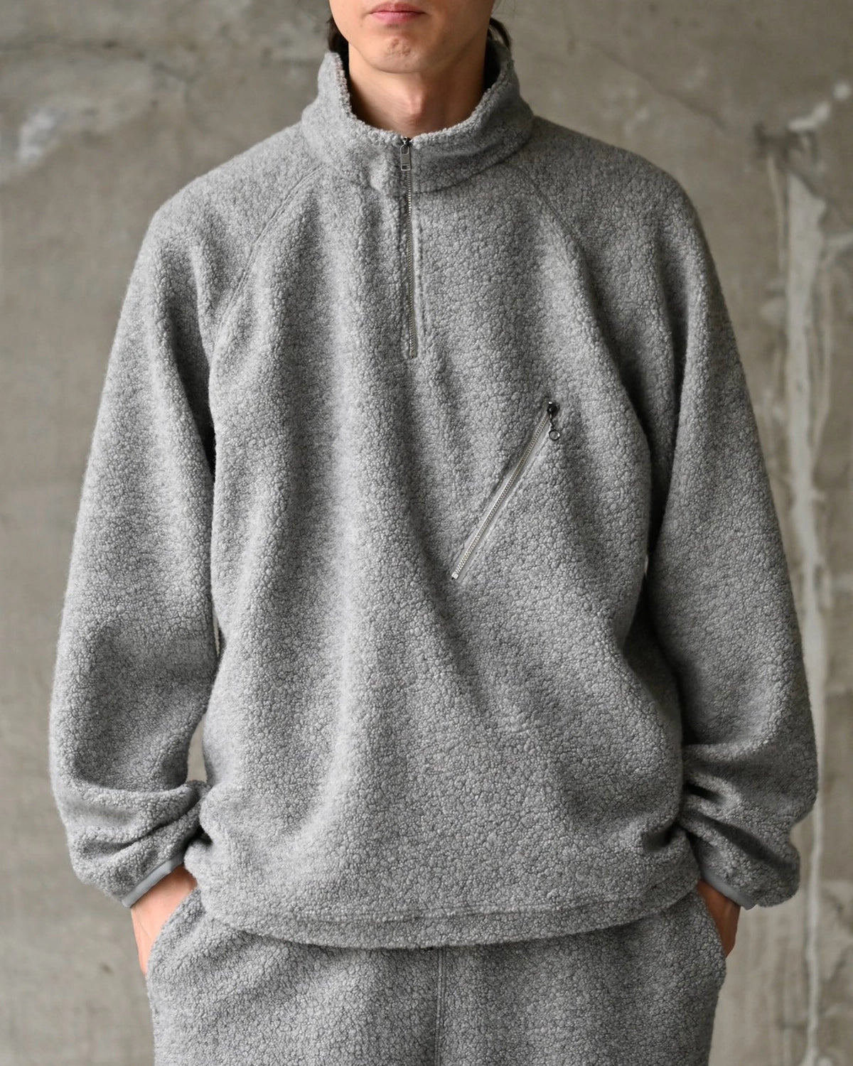 NONNATIVE / HIKER HALF ZIP BROUSON WOOL POLY NULON PILE  (NN-C4911)
