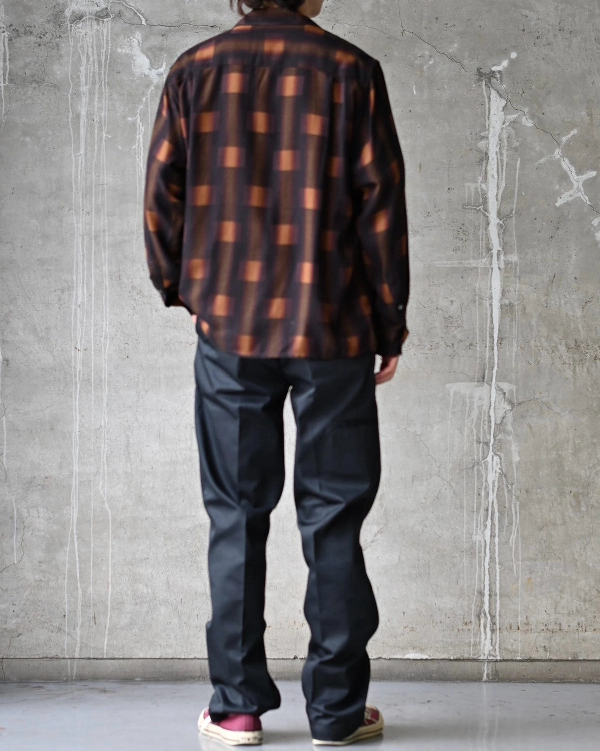 WACKO MARIA / OMBRE CHECK OPEN COLLAR SHIRT L/S TYPE-1 (26FW-WMS-OC01)
