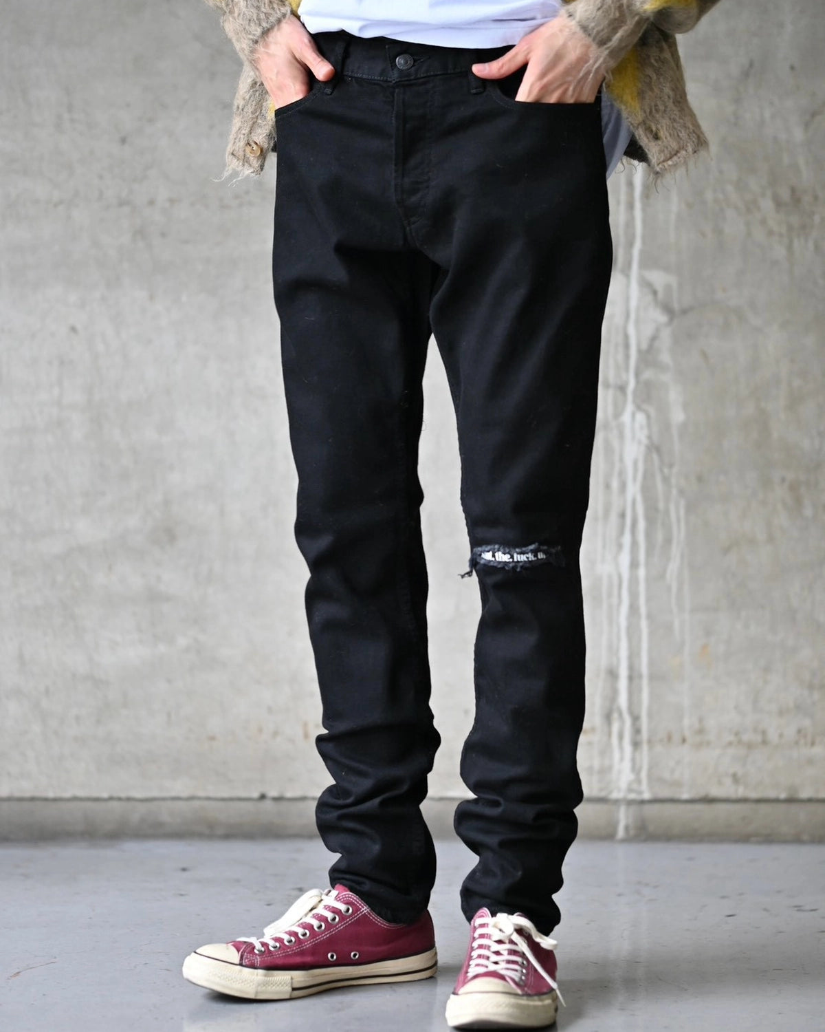 MINEDENIM / Black STR Denim S.Slim Jeans KST (MDFBF10101)