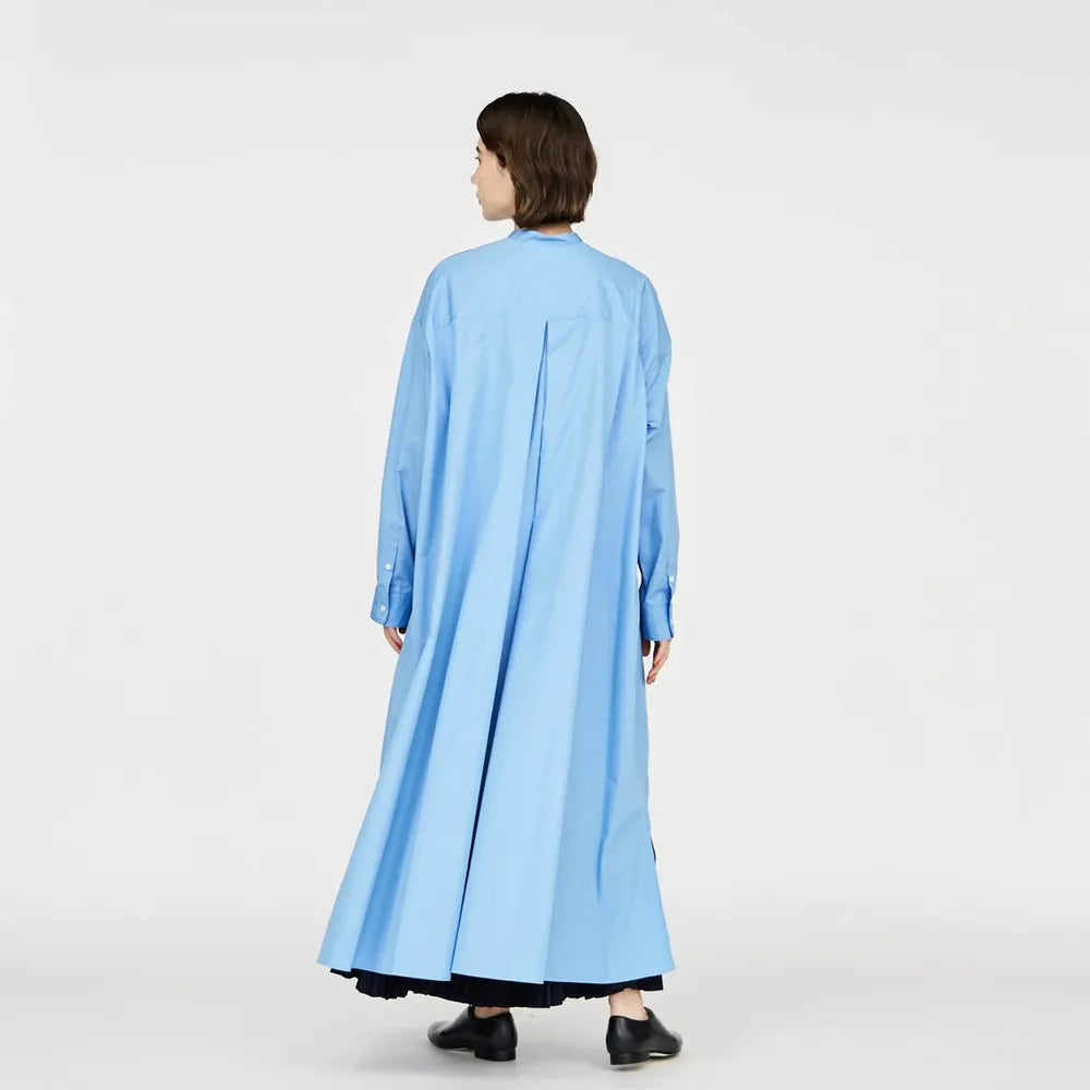 Graphpaper / High Count Broad Oversized Band Collar Shirt Dress (GL243-60284B)