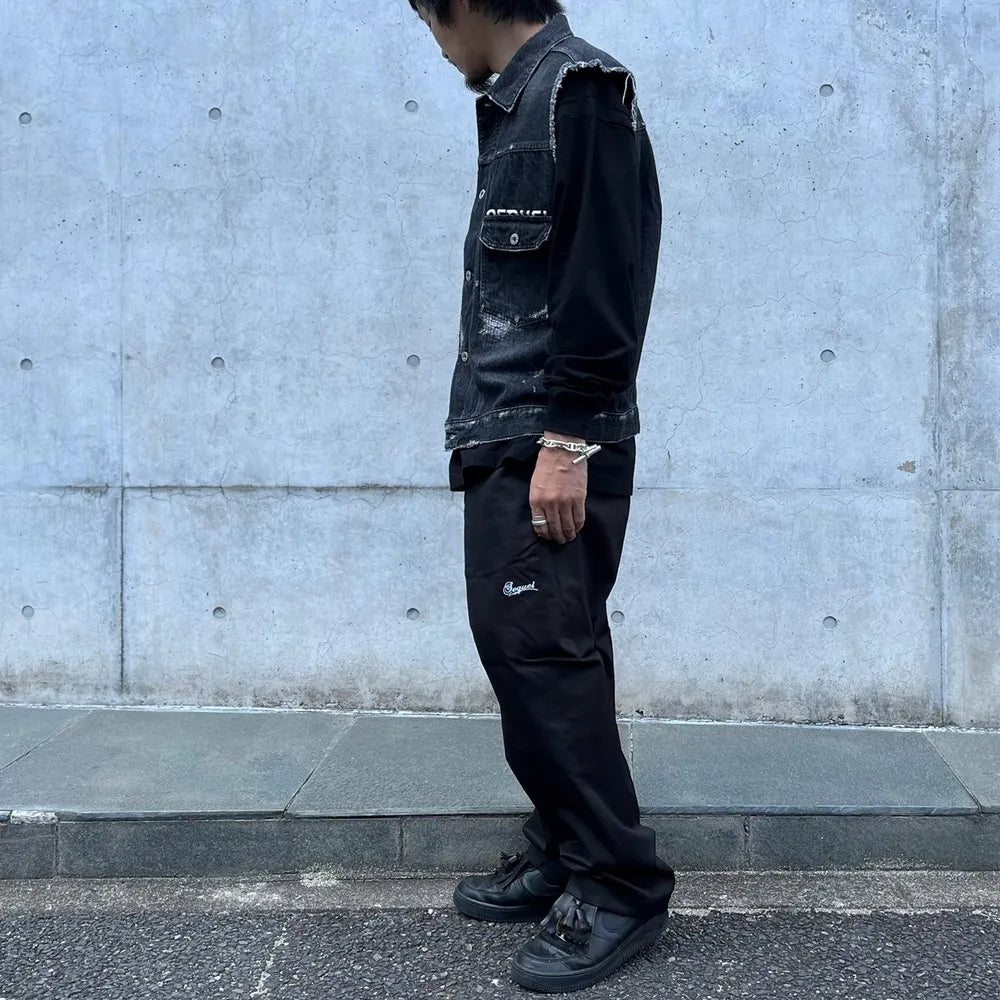 SEQUEL / BLACK DENIM VEST JACKET (SQ-24SS-JK-04)