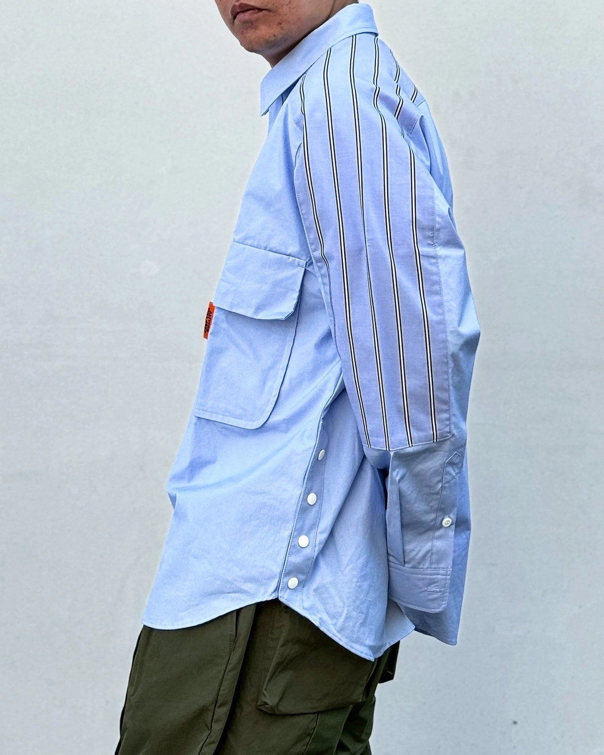 ALWAYS OUT OF STOCK / COMBINATION STRIPE L/S SHIRT (HA-026105210)