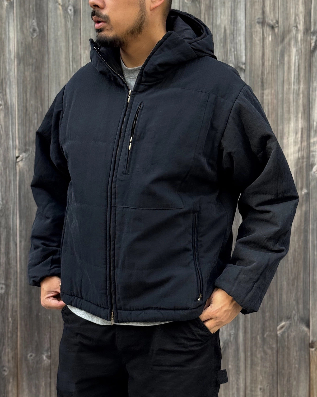 A.PRESSE / Washed Cotton Silk Linen Padded Jacket (26AAP-01-36)