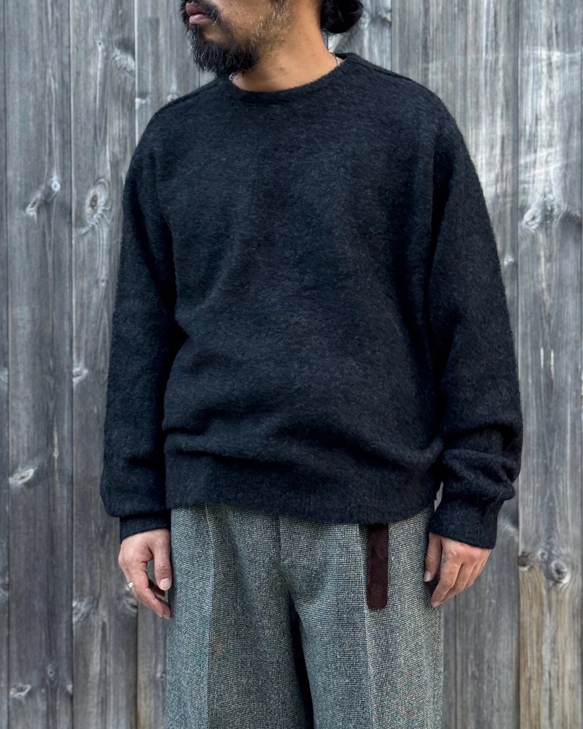 A.PRESSE / Brushed Cashmere Middle Gauge Pullover Sweater (26AAP-03-08)