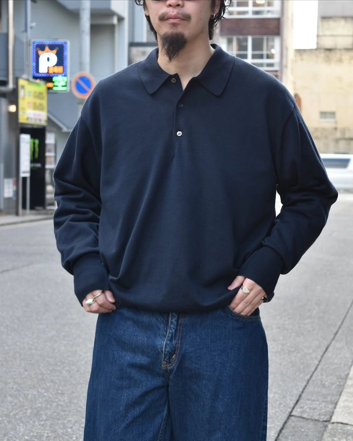 A.PRESSE L/S Knit Polo Shirt サイズ2 A.PRESSE L/S Knit Polo A.PRESSE L/S Knit Polo Shirt サイズ2 A.PRESSE L/S Knit Polo