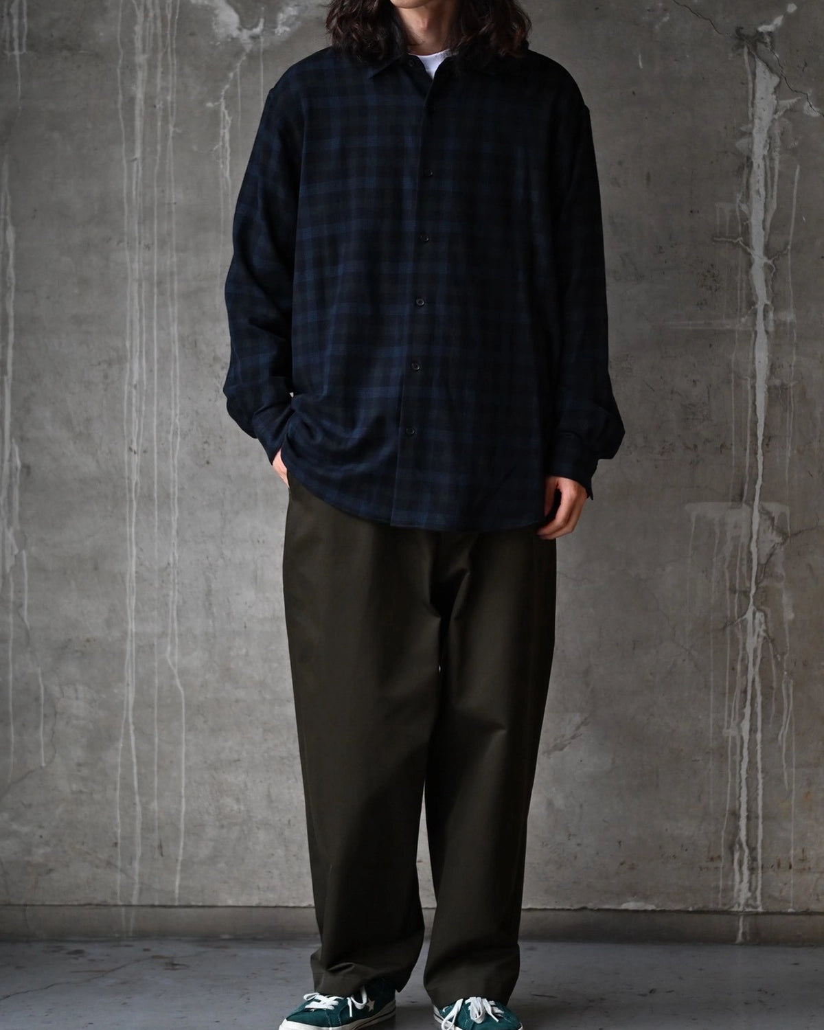 A.PRESSE / Wool Regular Collar Shirt (26AAP-02-21)