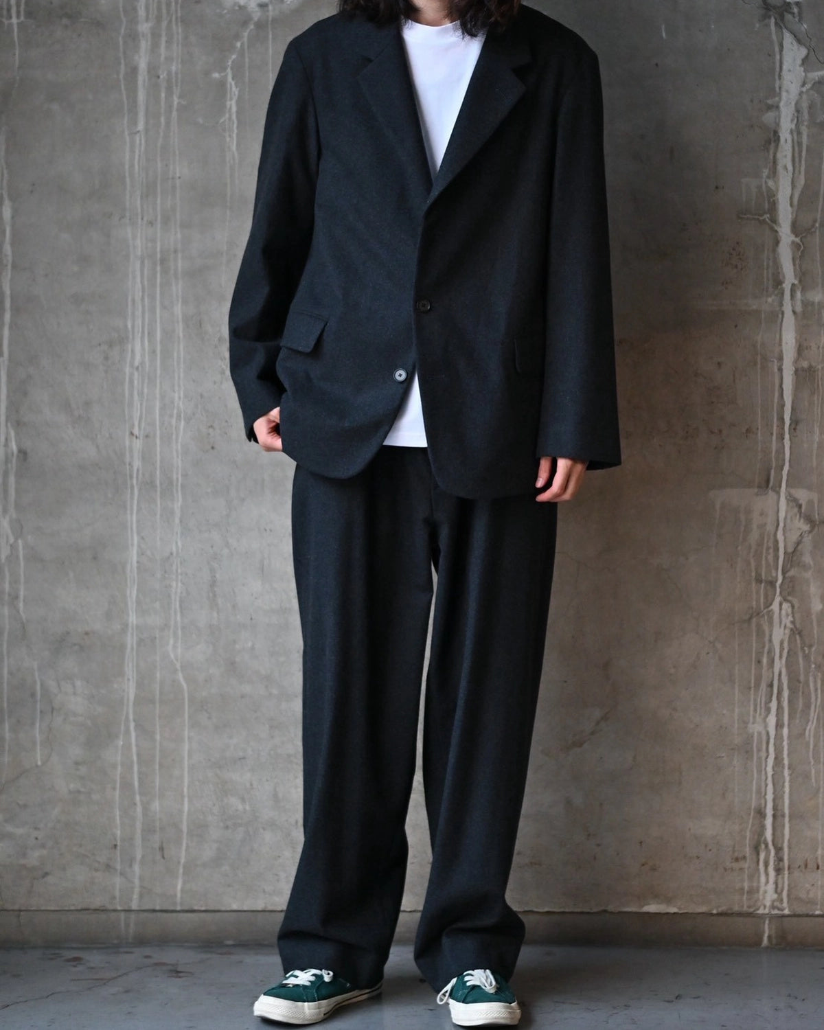 A.PRESSE / Wool Flannel Wide Trousers (26AAP-04-03)