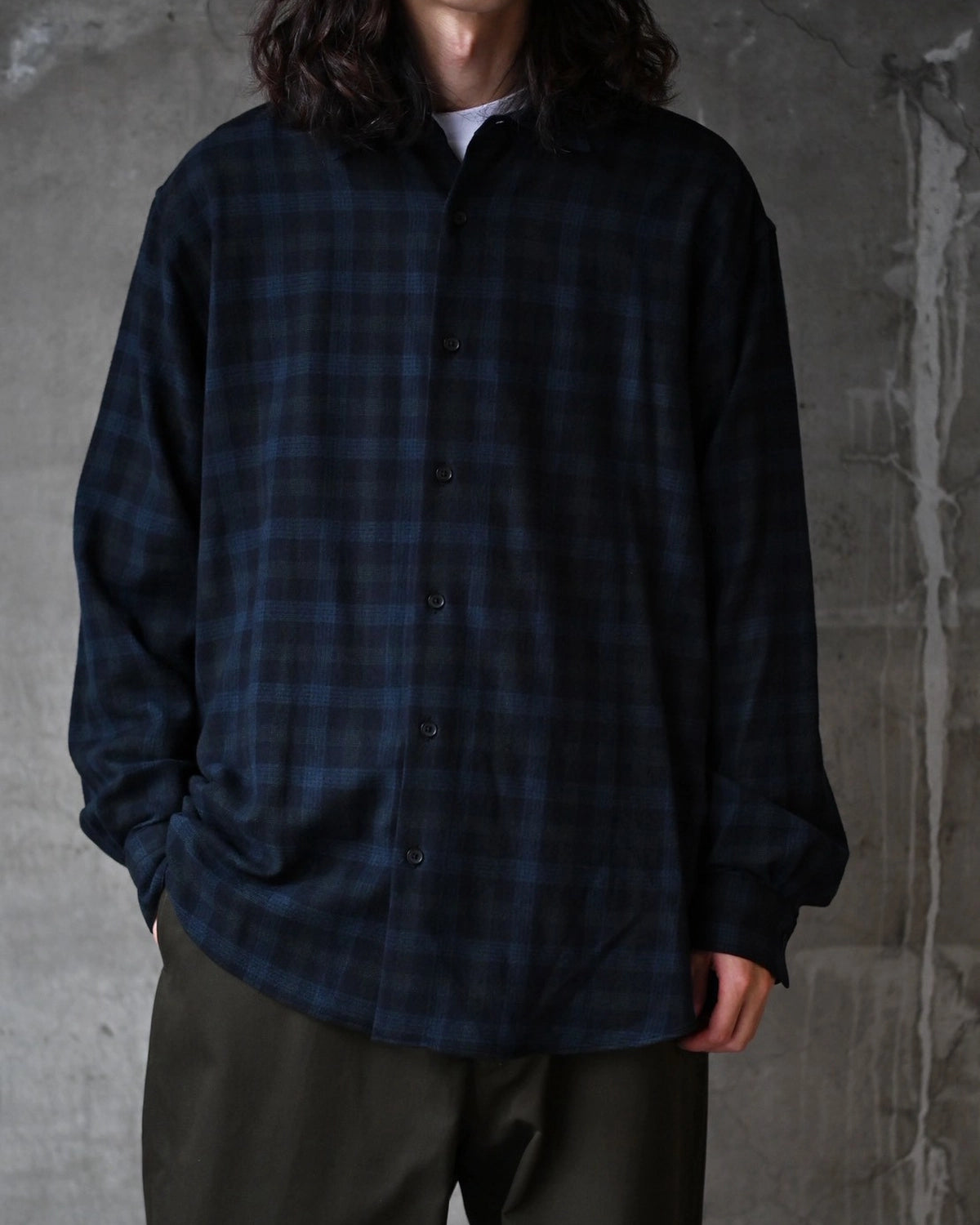 A.PRESSE / Wool Regular Collar Shirt (26AAP-02-21)