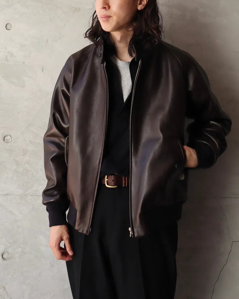 A.PRESSE / Leather Harrington Jacket (24AAP-01-41H)