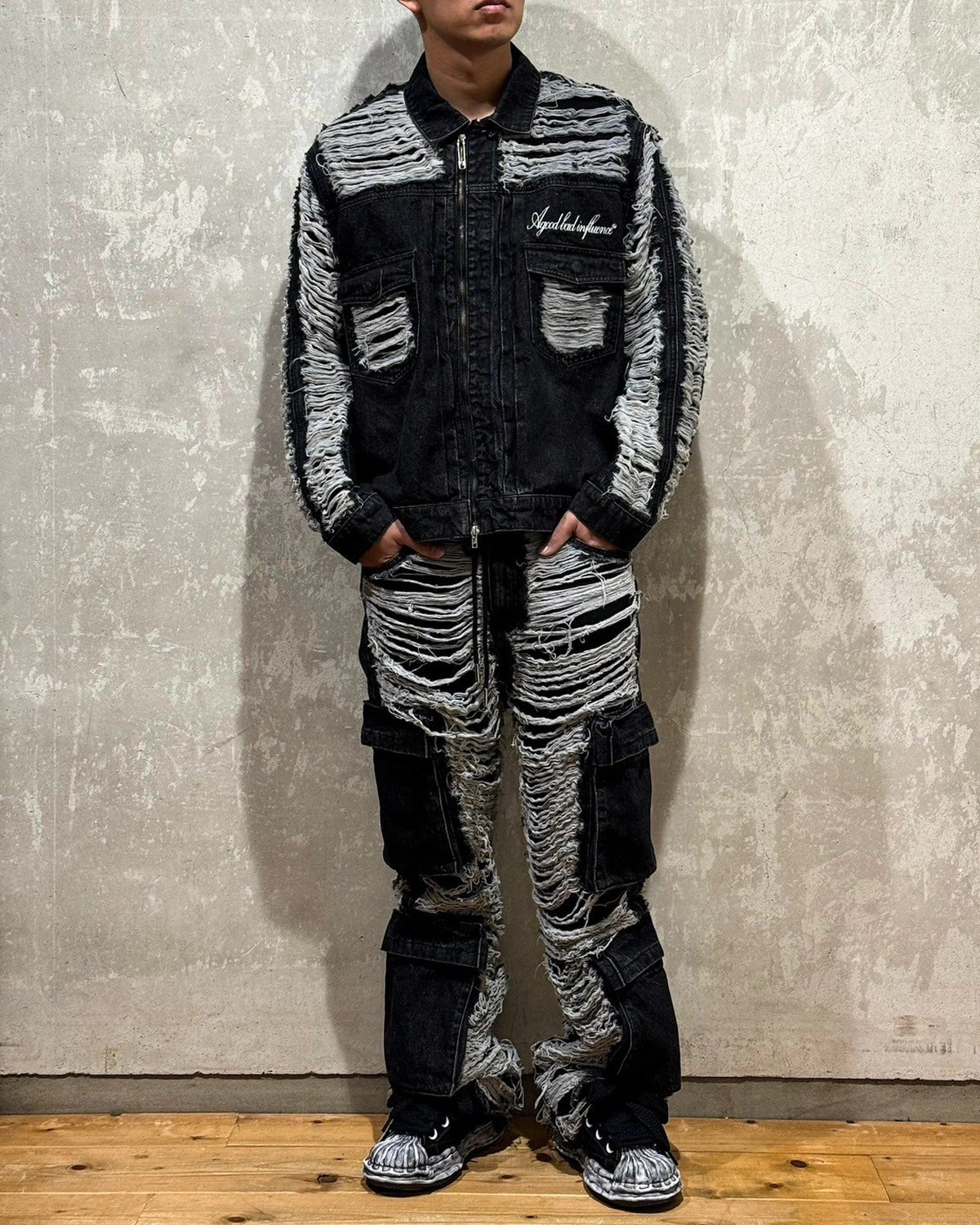 A Good Bad Influence / CRUSH CARGO DENIM JACKET (AGBI-25SS-JK01)