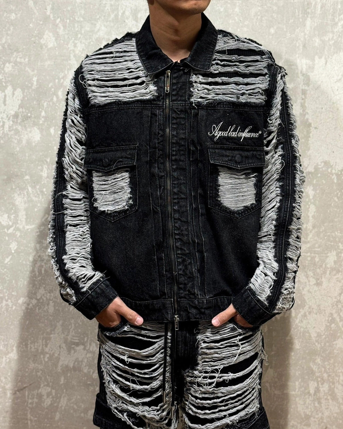 A Good Bad Influence / CRUSH CARGO DENIM JACKET (AGBI-25SS-JK01)