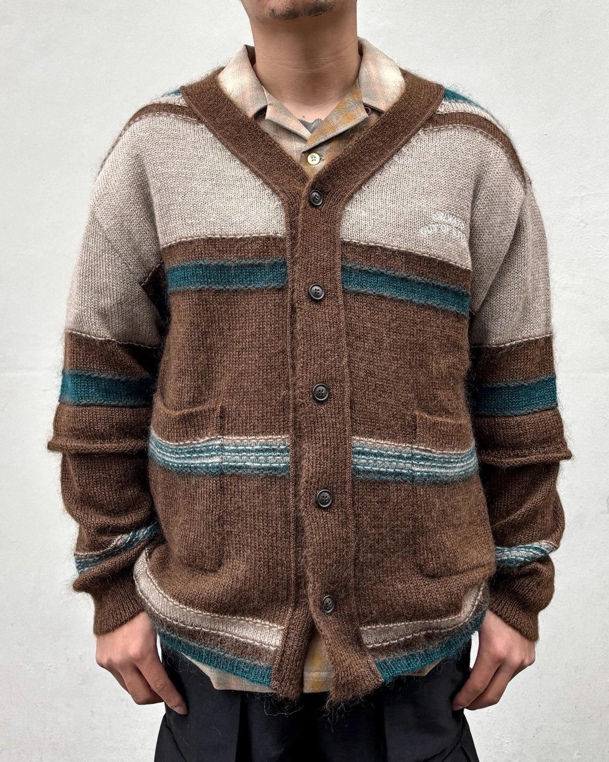 ALWAYS OUT OF STOCK / STRIPED KNIT MOHAIR CARDIGAN (HA-026207224)