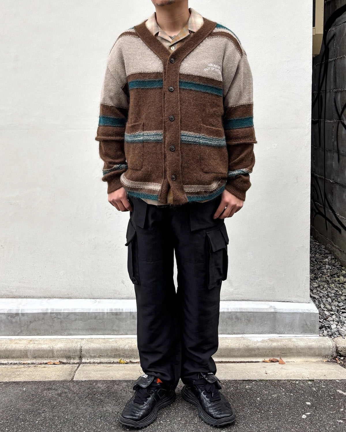 ALWAYS OUT OF STOCK / STRIPED KNIT MOHAIR CARDIGAN (HA-026207224)
