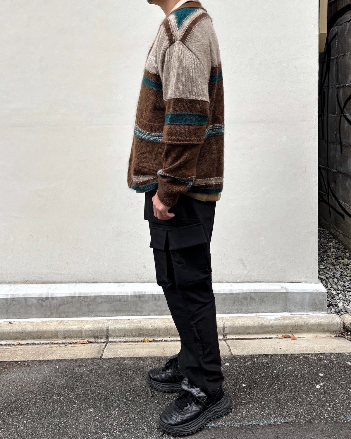 ALWAYS OUT OF STOCK / STRIPED KNIT MOHAIR CARDIGAN (HA-026207224)