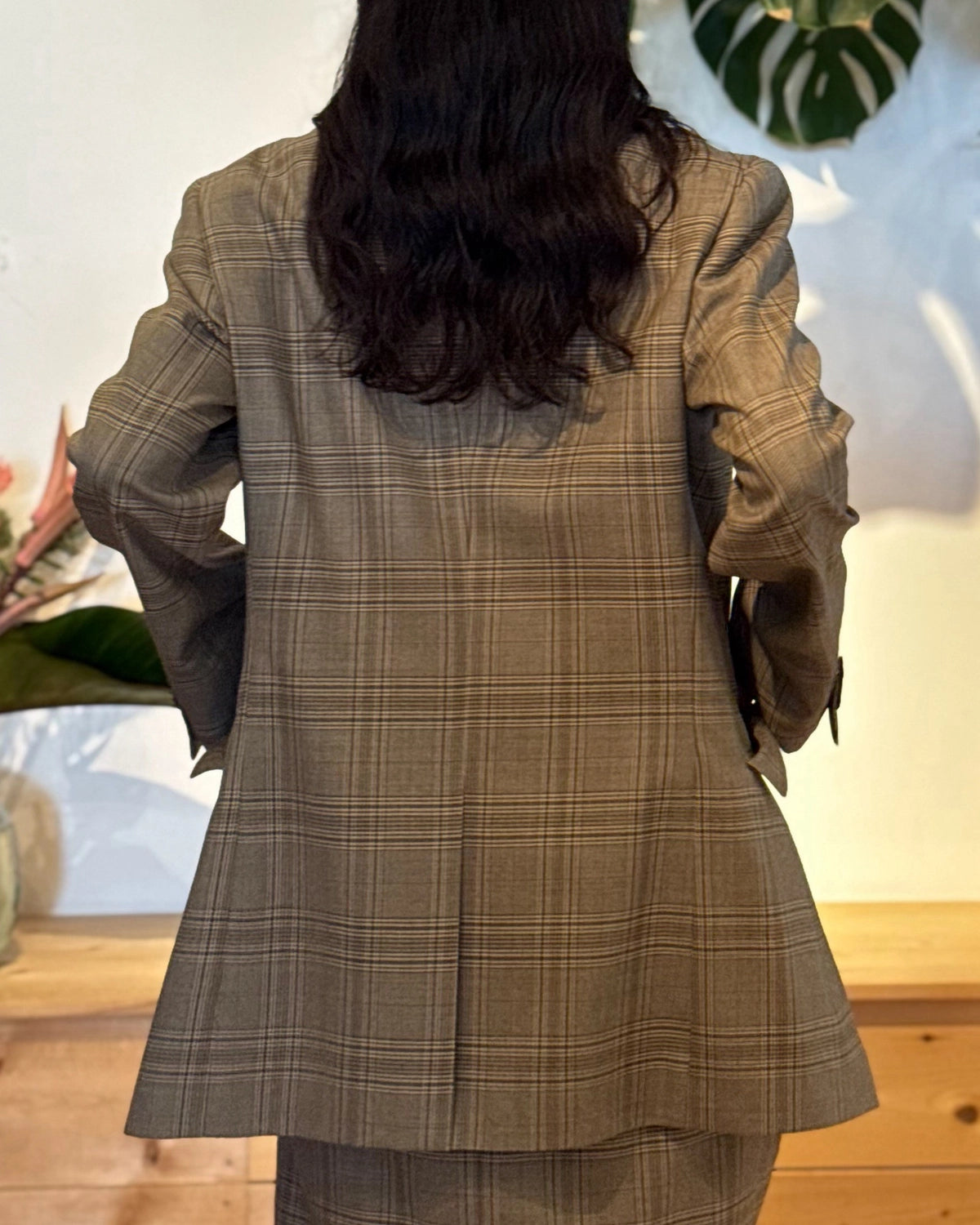 BOWTE / SUPER 130'S GLEN CHECK PEAKED LAPEL TAILORD JACKET (262-06-0001)