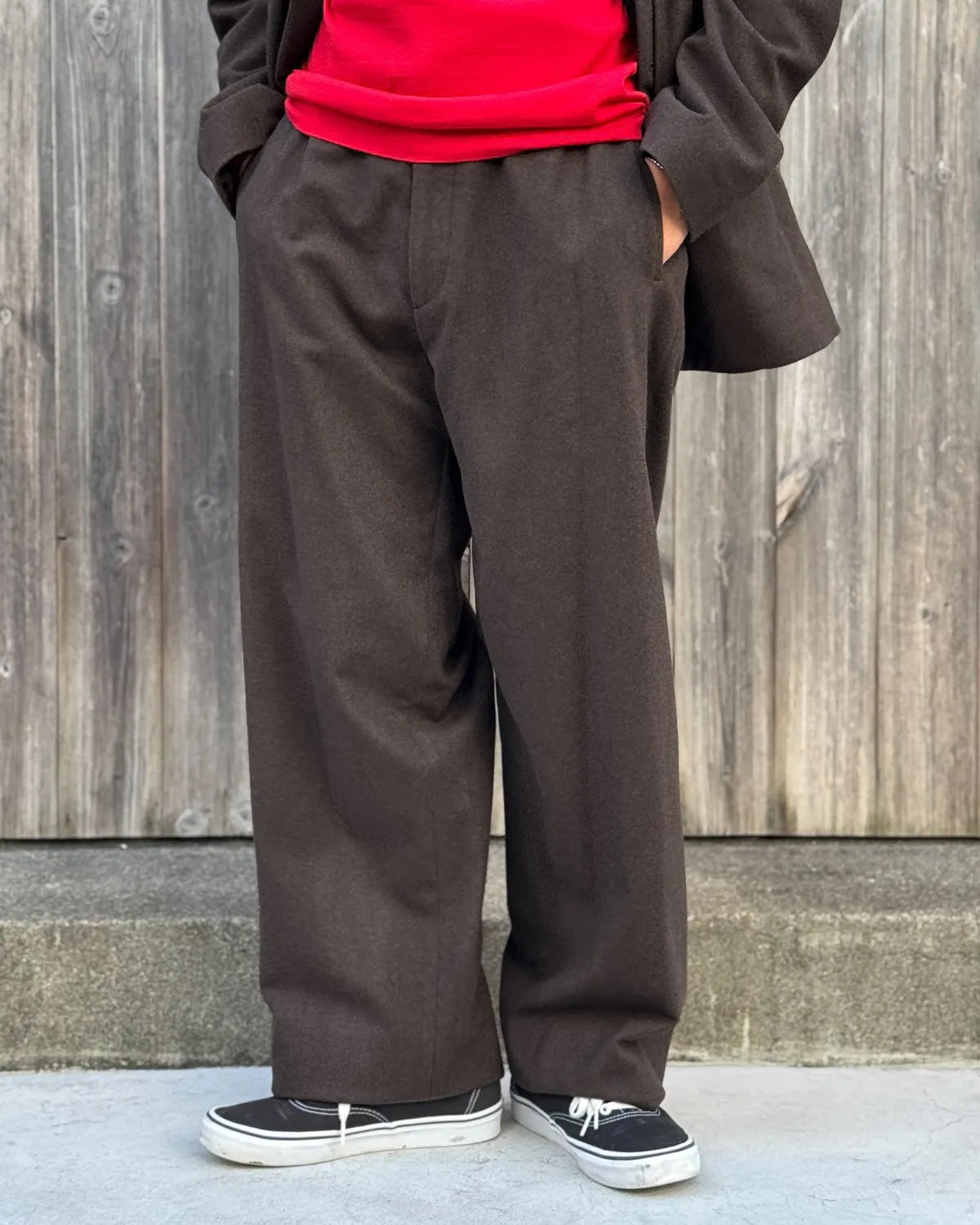 A.PRESSE / Wool Flannel Wide Trousers (26AAP-04-03)